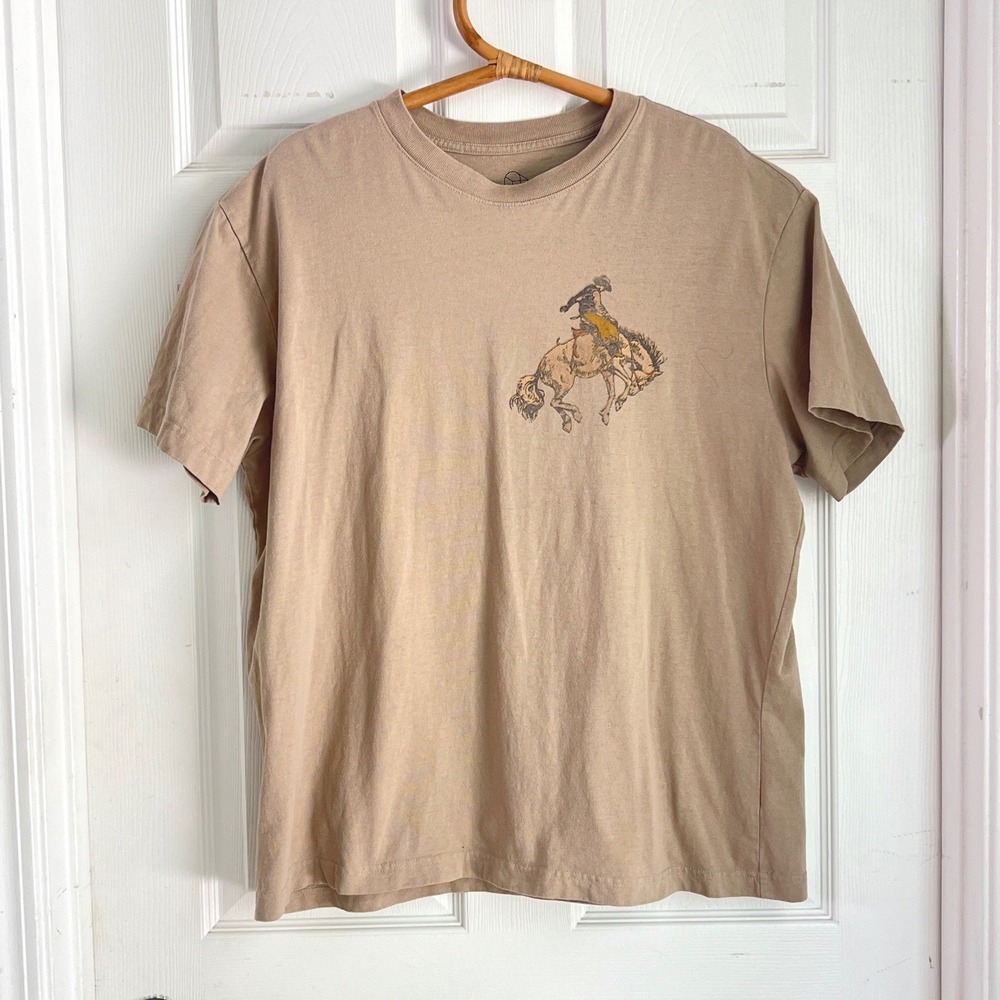 Unbranded Rodeo Graphic T-Shirt L Mens Tan Not My First Rodeo Cowboy Western